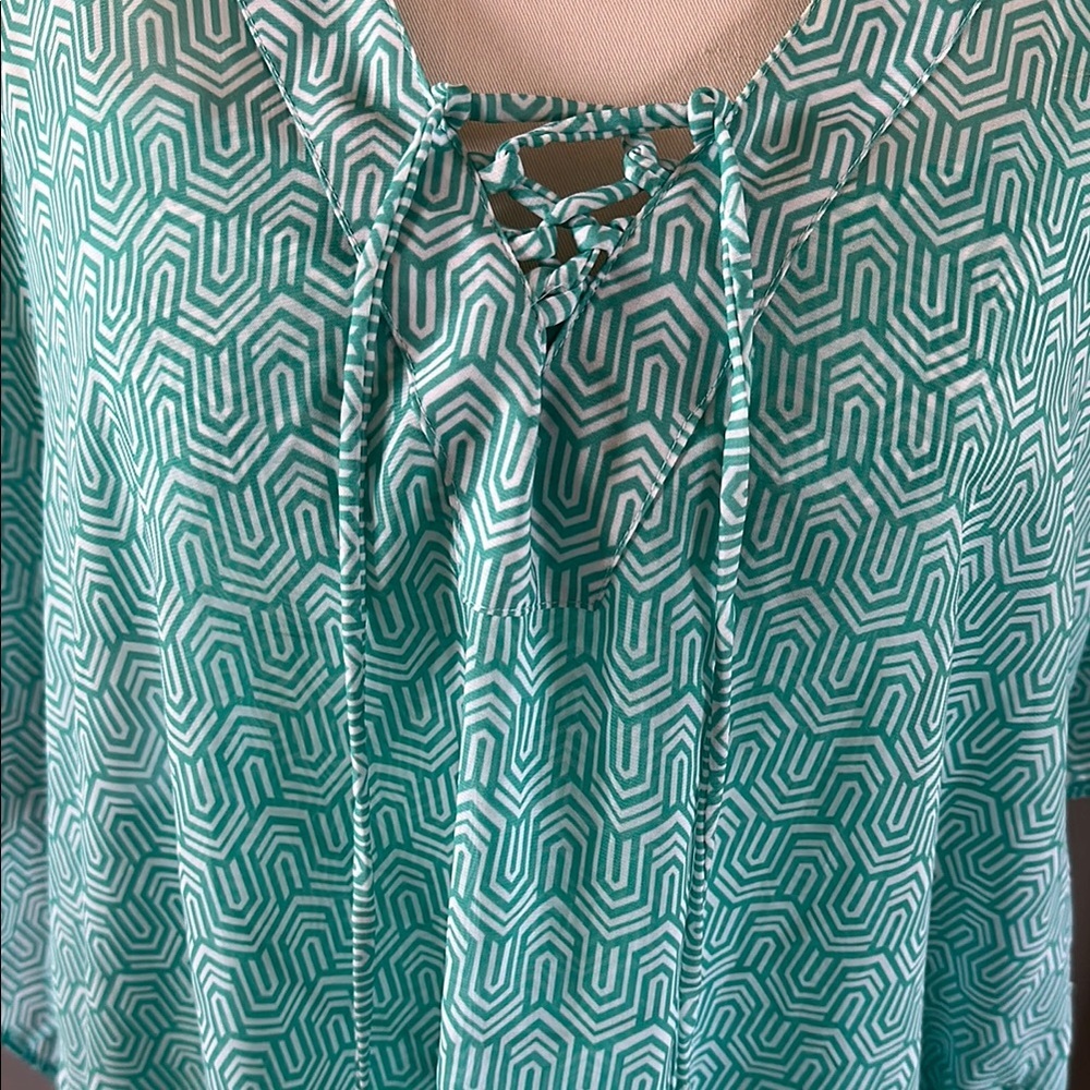 Helen Jon Turquoise sheer swim suit cover up - Picture 3 of 4